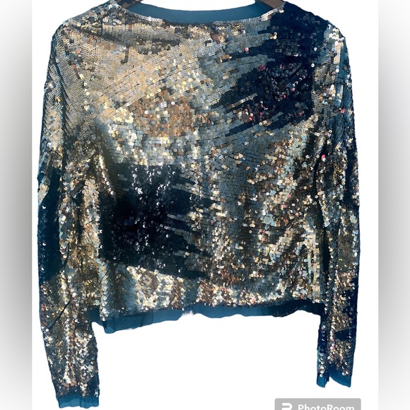 MaxAzria Collection Runway Sequined Tulle Jacket Y2K NWT Gold Black Silver - Picture 3 of 11